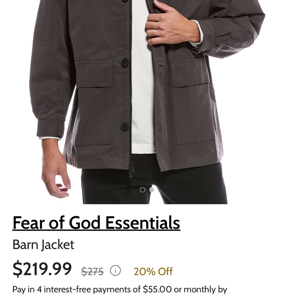 FEAR OF GOD Essentials Iron Barn Jacket - BNWOT - Picture 8 of 8